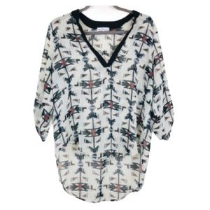 Dainty Hooligan Aztec high low blouse
